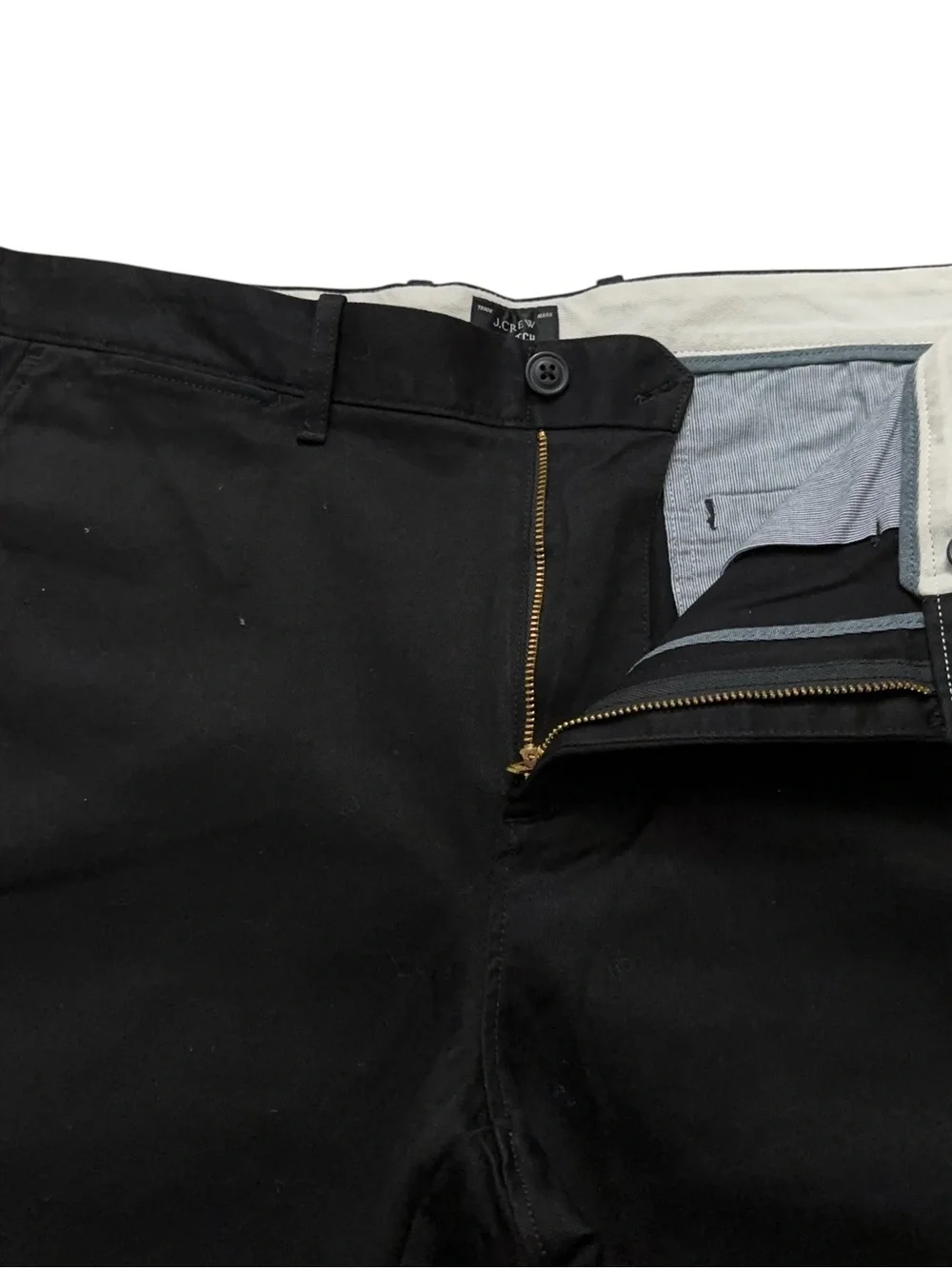 J.Crew Chino Pants Mens Size 34x30 770 Straight Flat Front Stretch Black NEW
